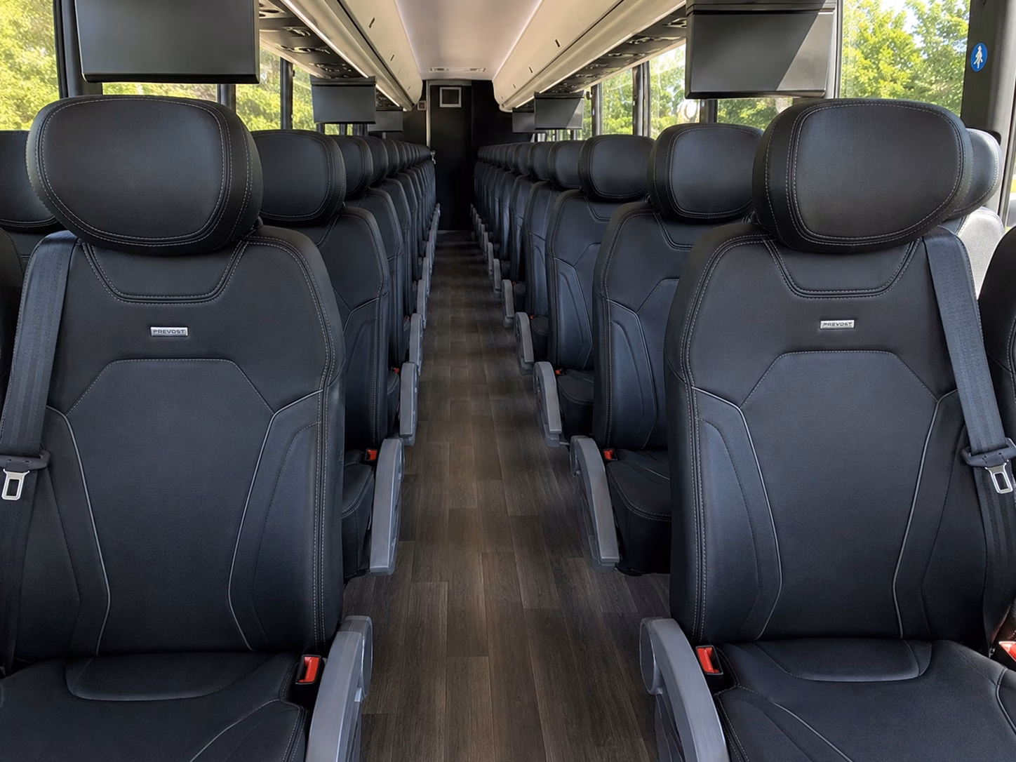 56 passenger charter bus interior